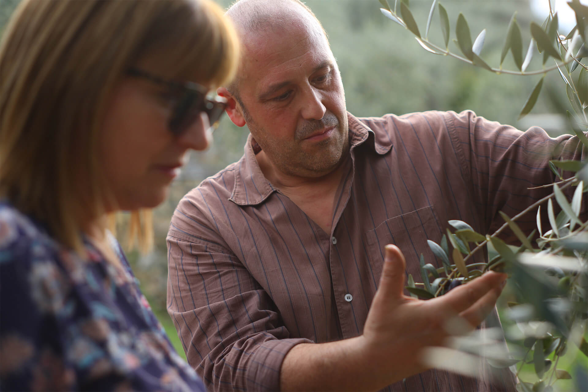 Gina und Marco beim Anbau von Oliven